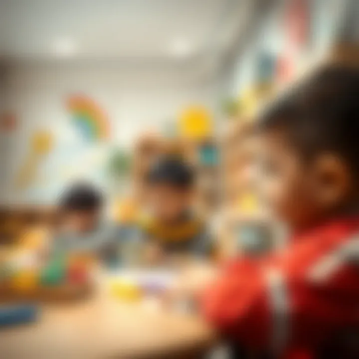 Engaging Learning Environment at British Orchard Nursery Playful children engaged in learning activities