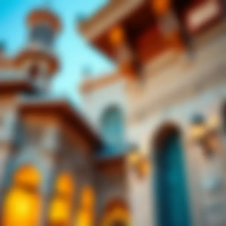 Intricate details of traditional Emirati architecture in Bur Dubai