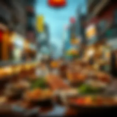 An exquisite dining setup featuring diverse culinary offerings in Karama