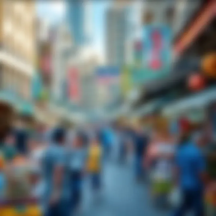 A bustling market scene reflecting the community spirit in City Corner Karama