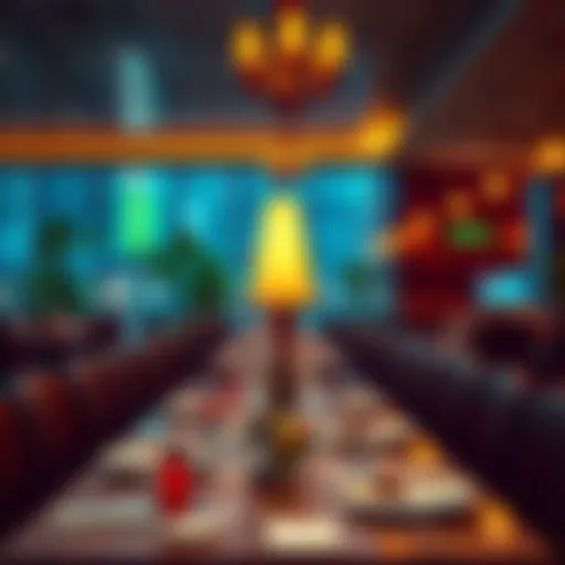 A serene dining setup reflecting the elegance of Saravana Bhavan.