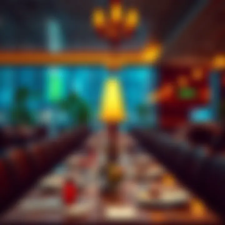 A serene dining setup reflecting the elegance of Saravana Bhavan.