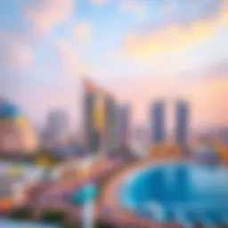 A panoramic view of DU Business Bay showcasing its modern architecture