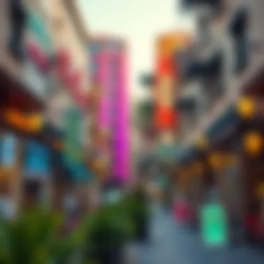 Vibrant Streets of DU Business Bay Vibrant streets filled with cafes and shops in DU Business Bay