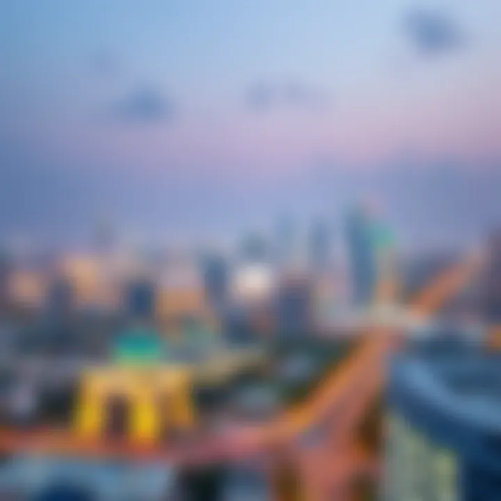 Aerial view of Dubai's skyline showcasing modern architecture