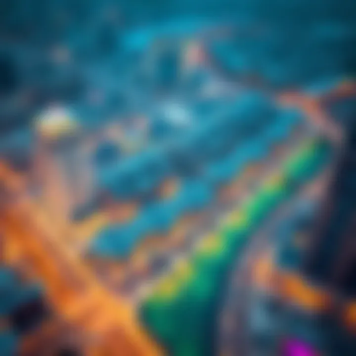 Connectivity Redefined: Aerial Perspective of Dubai Creek Harbour Aerial view of Dubai Creek Harbour area highlighting connectivity and development