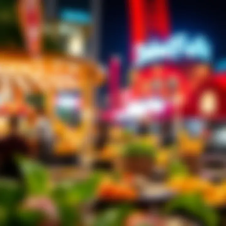 Diverse culinary offerings showcasing international cuisine