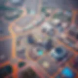 Aerial view of Dubai Motor City showcasing its layout and design.