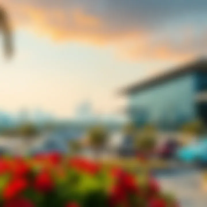 Recreational areas and attractions in and around Dubai Motor City.