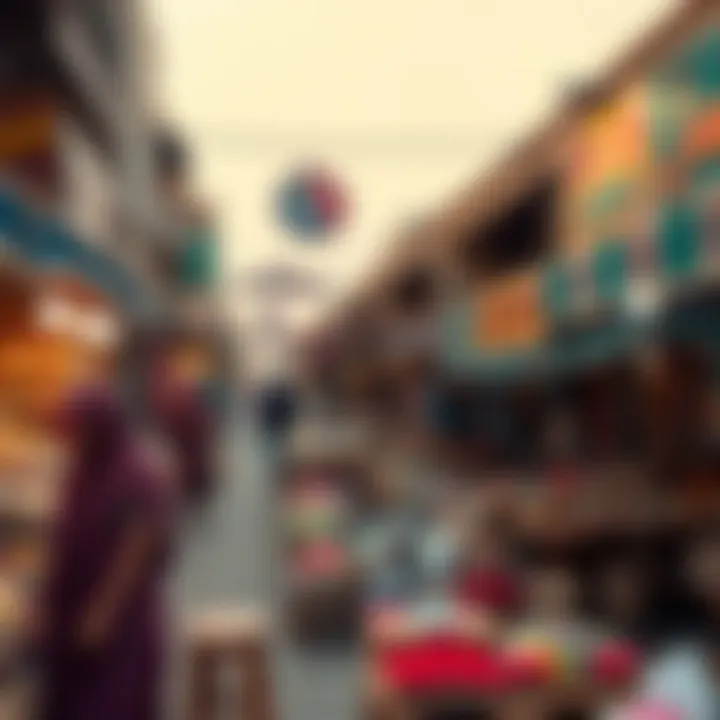The Heart of Dubai: Local Markets and Artistry A vibrant market scene showcasing local artisans and traditional crafts in one of Dubai's bustling neighborhoods.