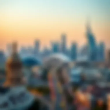 A panoramic view of Dubai's skyline showcasing modern architecture and cultural landmarks