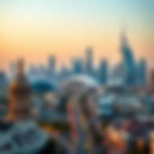 A panoramic view of Dubai's skyline showcasing modern architecture and cultural landmarks