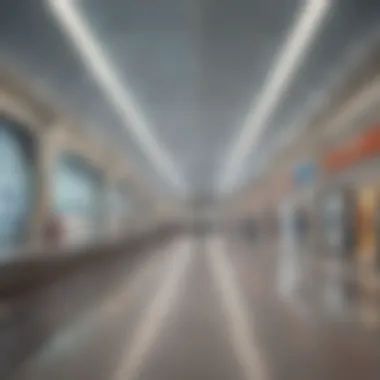 Interior shot of the Dubai Sports City Metro Station highlighting modern design and functionality