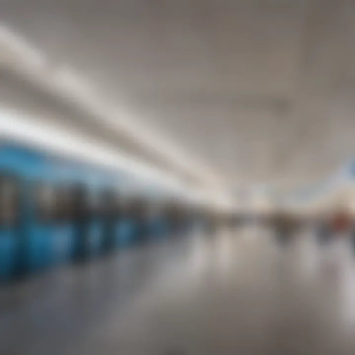 Passengers utilizing the Dubai Sports City Metro Station, illustrating connectivity and accessibility