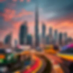 Stunning skyline of Dubai featuring iconic skyscrapers