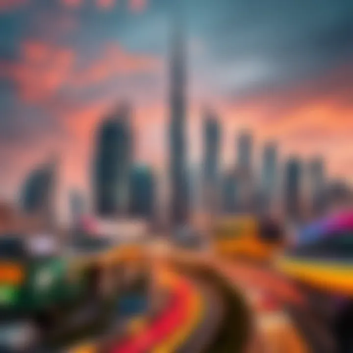 Stunning skyline of Dubai featuring iconic skyscrapers