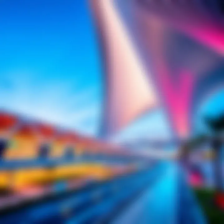 Modern architectural design of the Dubai World Central terminal