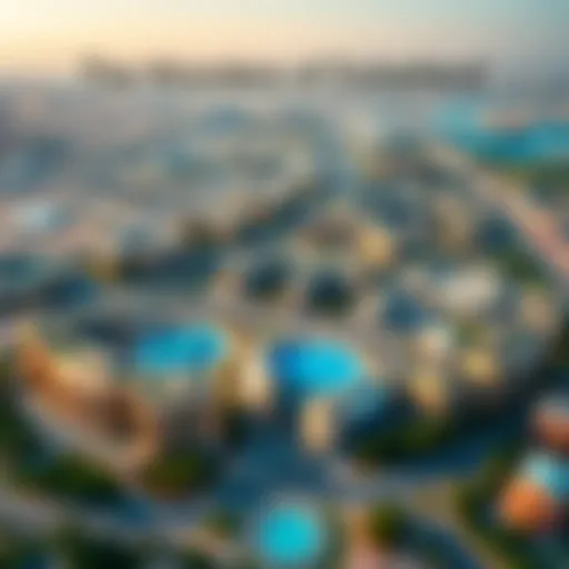 Aerial view of Dubailand showcasing its expansive layout and attractions
