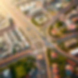 Aerial view of E11 Road showcasing its connectivity