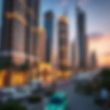 Architectural designs of elite towers in Dubai showcasing modern aesthetics