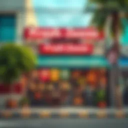 Exterior view of Fresh Leaves establishment in Al Furjan