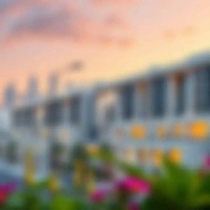 Stunning view of Gate Village 6 showcasing its modern architecture against the Dubai skyline.