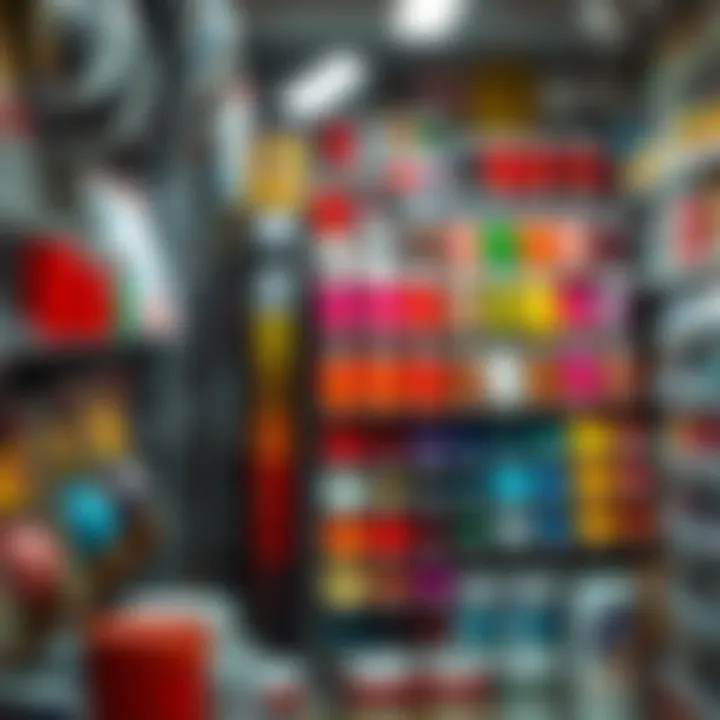 Color Options for Home Projects A selection of paints and finishes available in a hardware shop