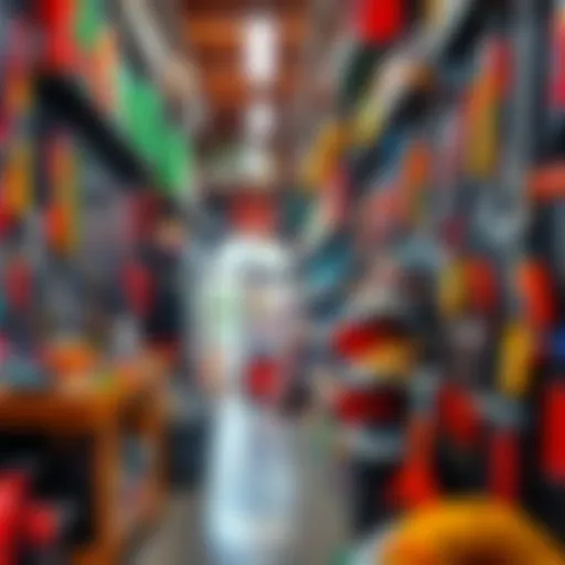 A vibrant hardware shop showcasing a variety of tools and supplies