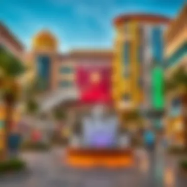Architectural Elegance of Dubai's Town Square Stunning architectural view of a town square in Dubai showcasing modern design elements.