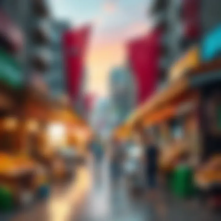 A vibrant marketplace in Dubai International City reflecting its socio-economic landscape