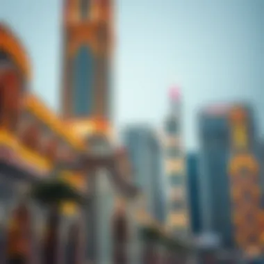 Intricate architectural details of Nastaran Tower