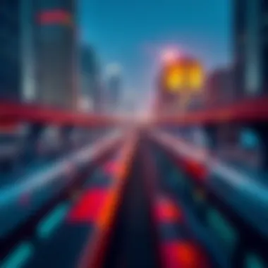 A bustling metro interchange connecting various modes of transport