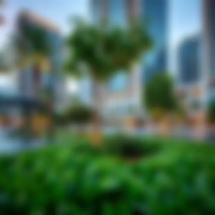 Community Park in Jumeirah Lake Towers Lush green park in JLT inviting community engagement