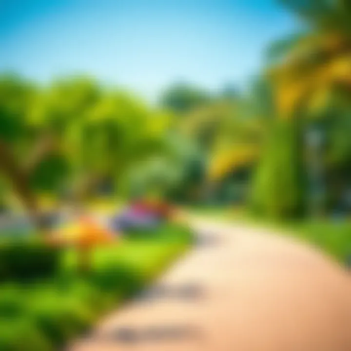 Lush greenery and pathways of JLT Park