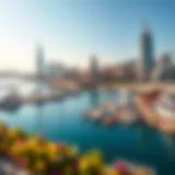 A panoramic view of Jumeirah Harbour showcasing its vibrant skyline and waterfront.