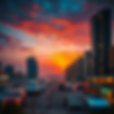 Sunset Over Jumeirah Harbour Stunning sunset view over the Jumeirah Harbour, capturing its serene beauty.