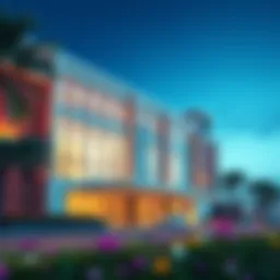 Architectural design of Jumeirah Park Clubhouse showcasing its modern facade