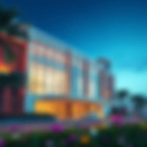 Architectural design of Jumeirah Park Clubhouse showcasing its modern facade