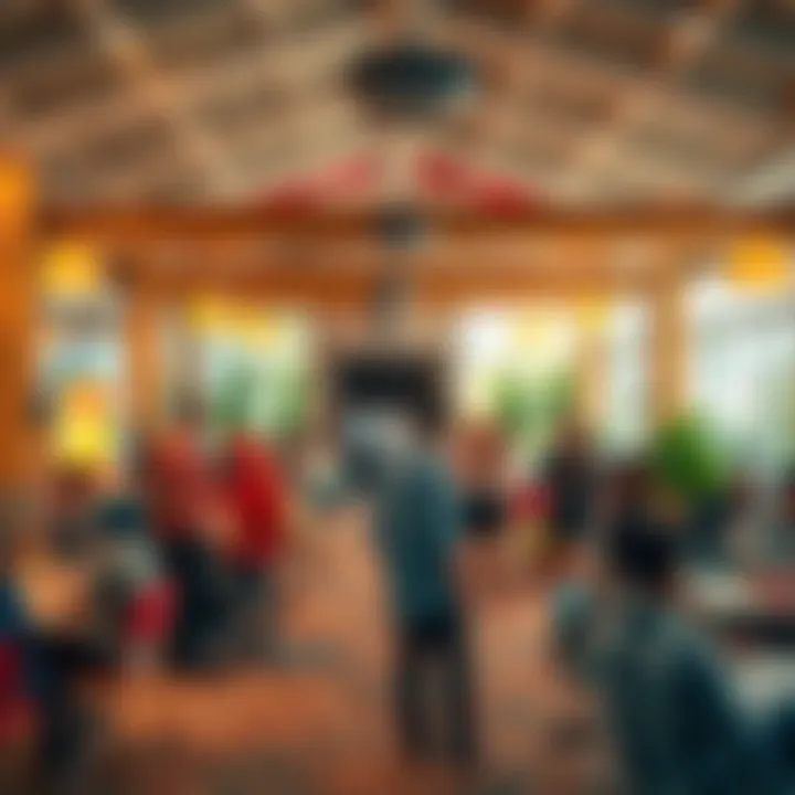 Vibrant Community Gathering Space Community gathering space within the clubhouse during a social event