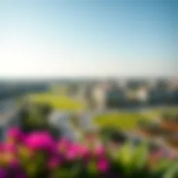 Scenic view of JVC District 18 showing residential buildings and parks