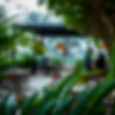 Outdoor Dining Experience at Lezzet An inviting outdoor dining area surrounded by lush greenery in Dubai Hills