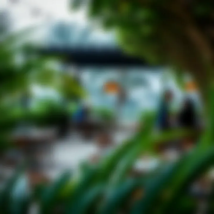 Outdoor Dining Experience at Lezzet An inviting outdoor dining area surrounded by lush greenery in Dubai Hills