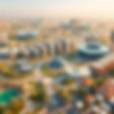 Aerial view of Dubai Silicon Oasis showcasing its modern architecture and lush landscapes