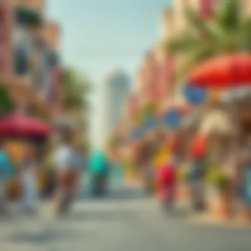 Vibrant street scene showcasing the essence of Lootah Avenue