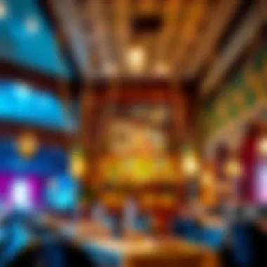 Interior ambiance of Madina Restaurant showcasing traditional decor