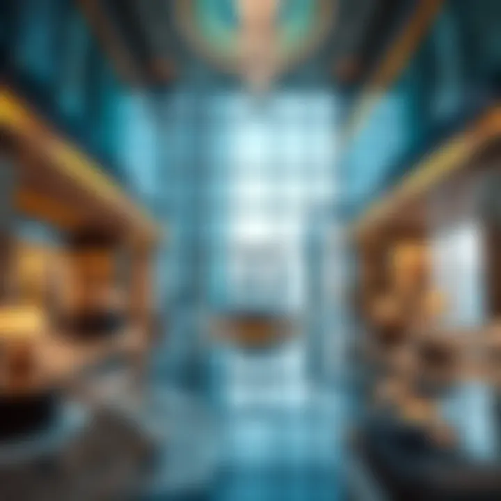 Luxurious lobby interior of Marina Heights Tower highlighting modern design.