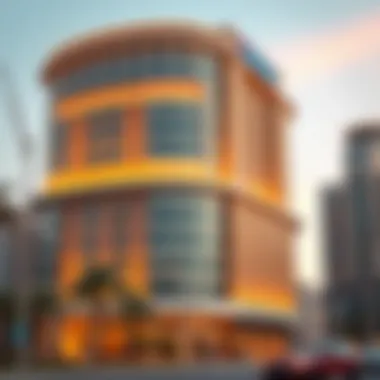 Stunning architectural details of a prominent building in Meydan City.