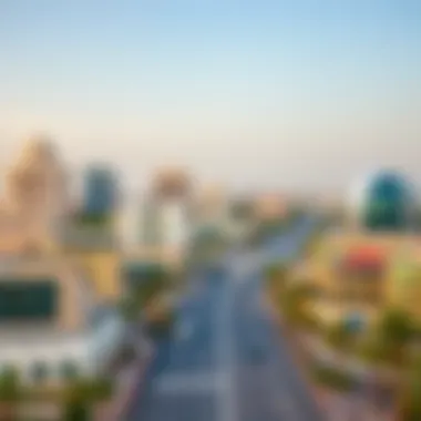 A panoramic view of Meydan showcasing its urban landscape and modern architecture