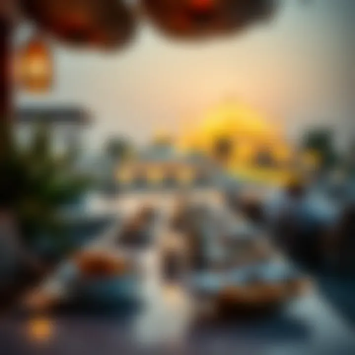 Dining Experience in Muraqqabat An elegant dining setup reflecting the blend of tradition and modernity