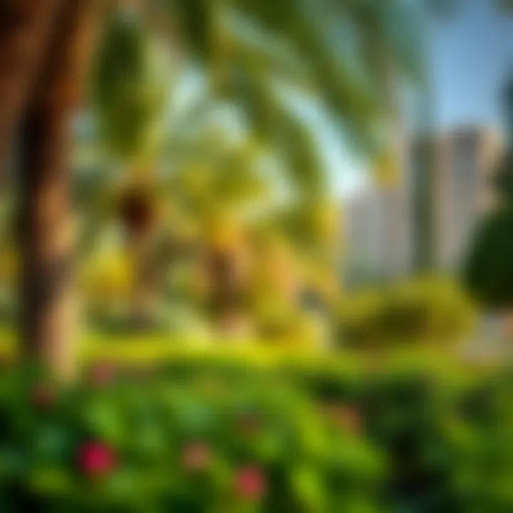 Lush greenery at Mushrif Park